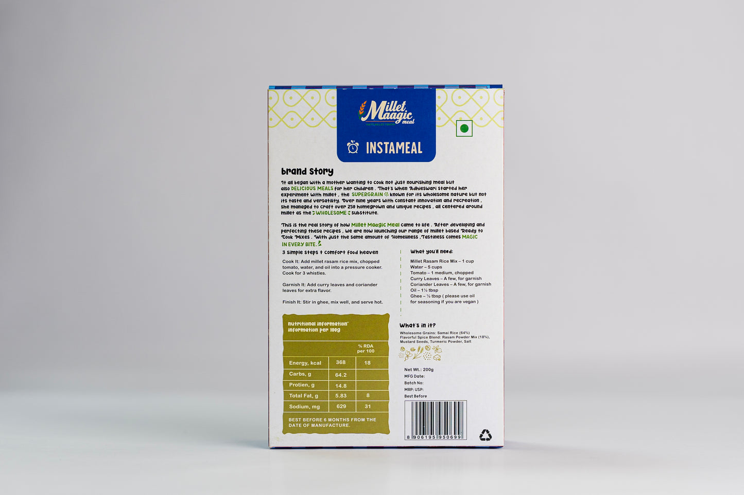 Millet Rasam Rice Mix 200g