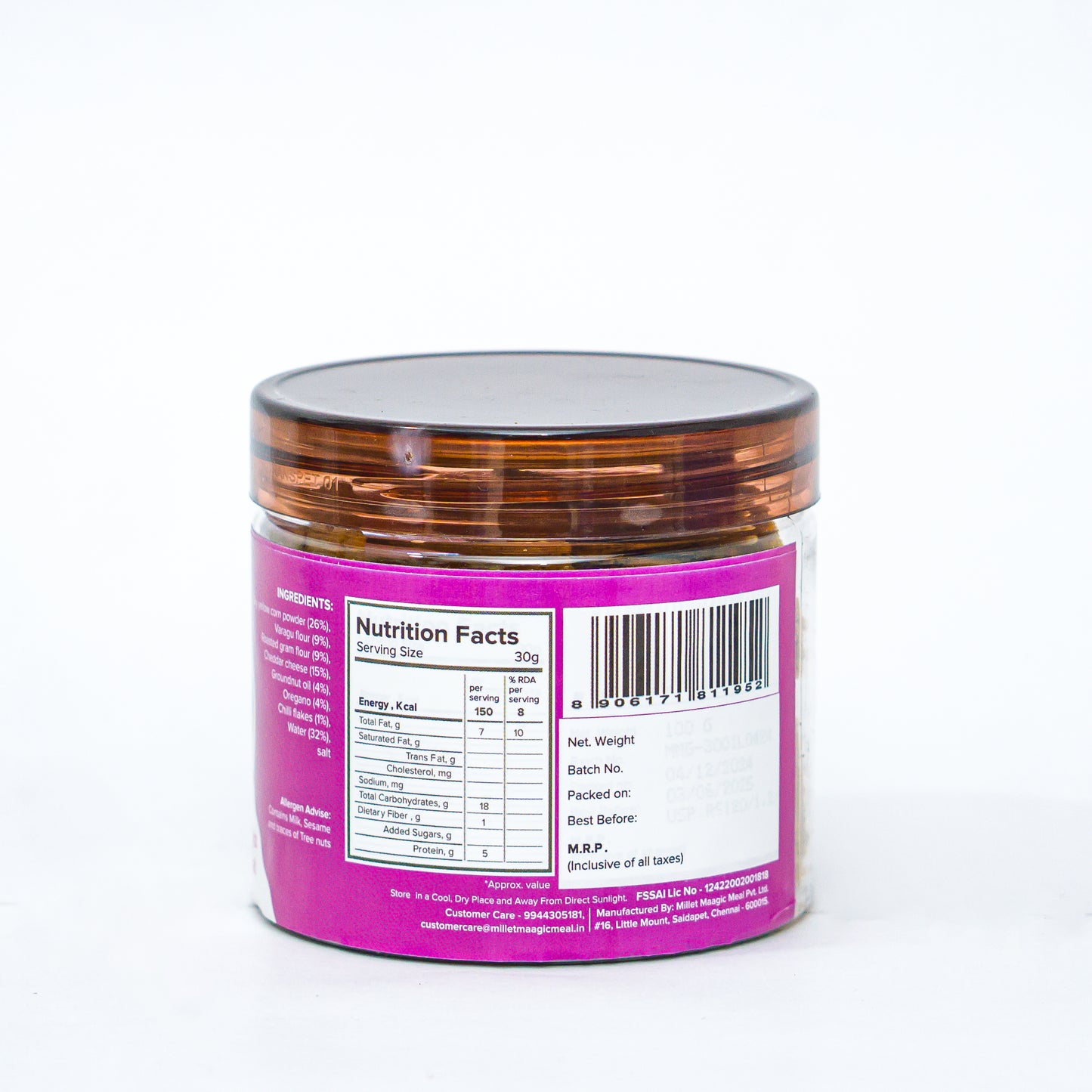 Millet Cheese & Corn Thattai 100gms