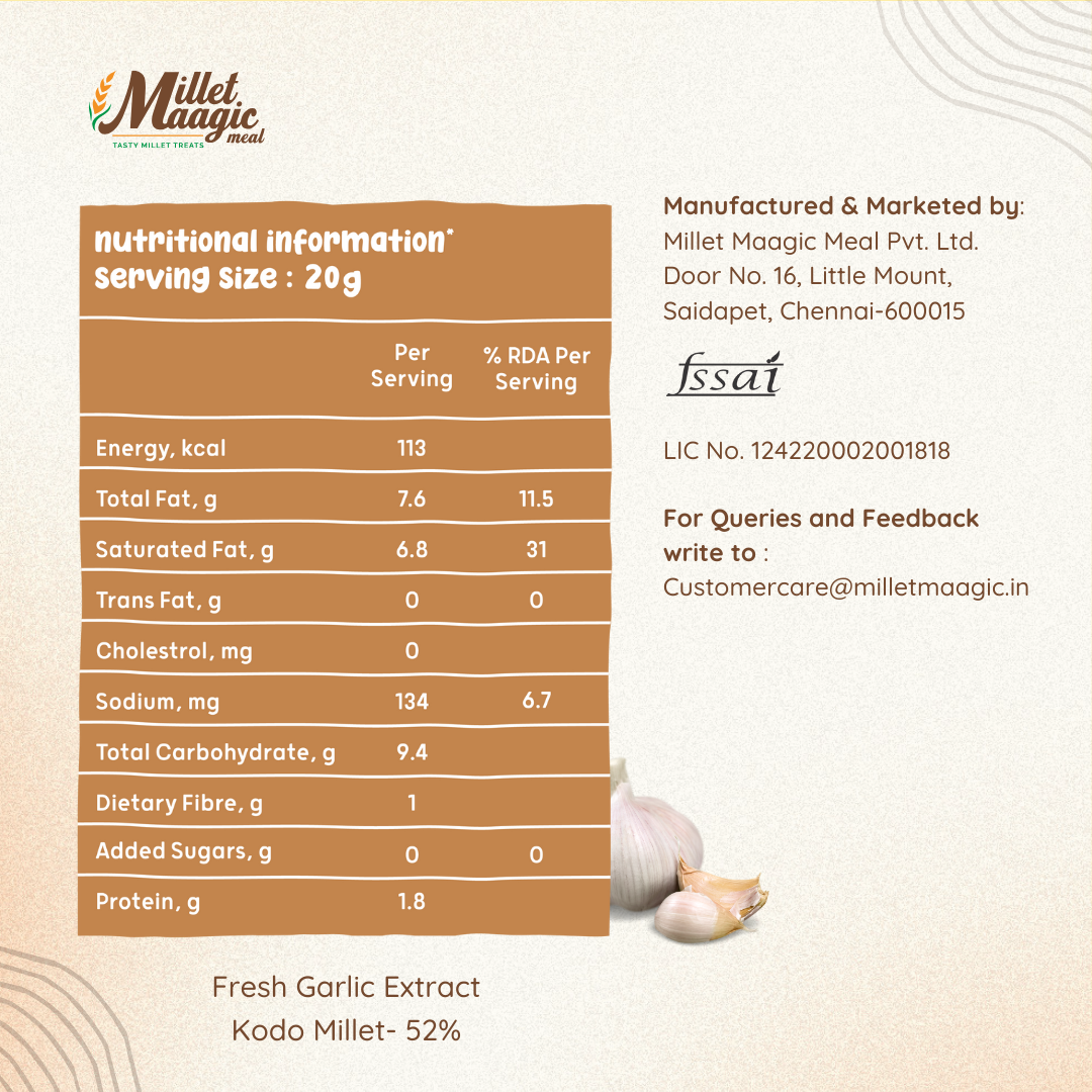 Millet Garlic Murukku 100gms