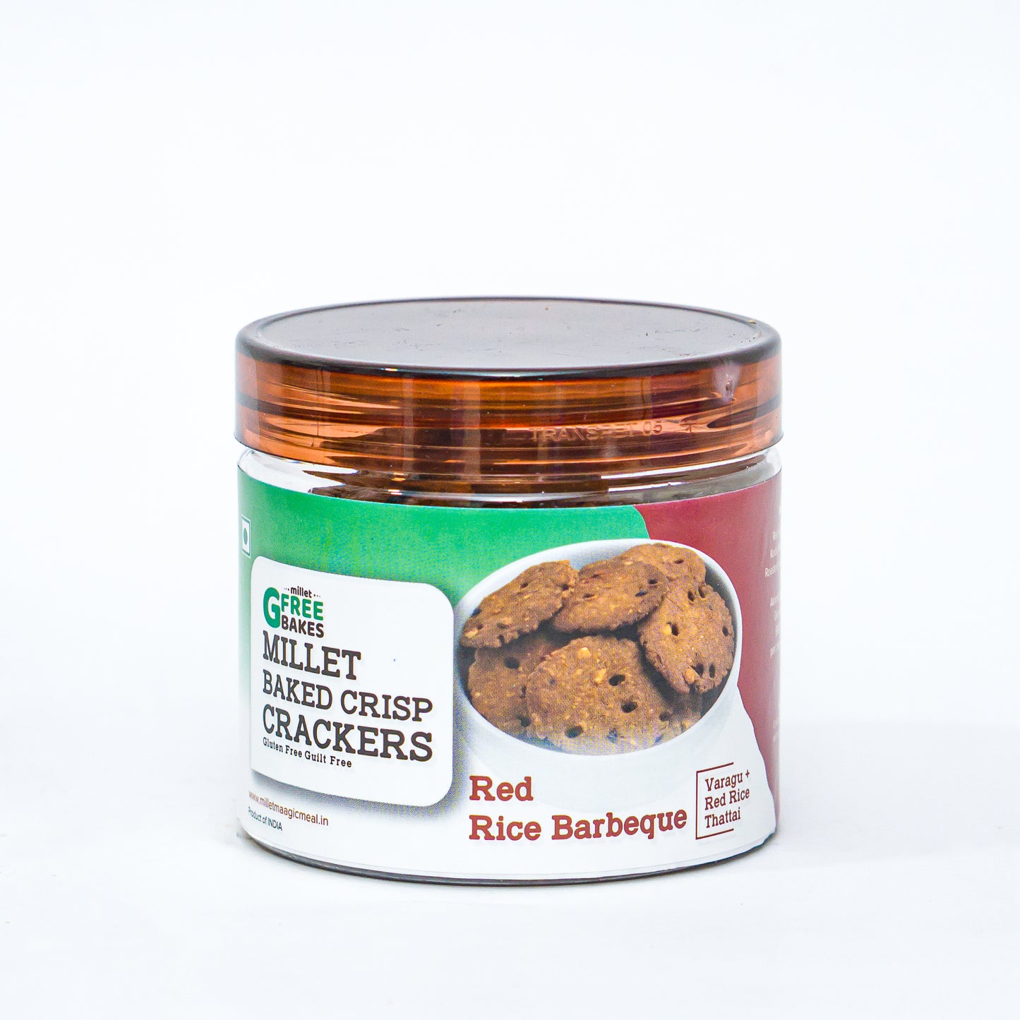 Baked Millet Red Rice Barbeque Thattai (Crisp Crackers) (100 Gms) - Vegan
